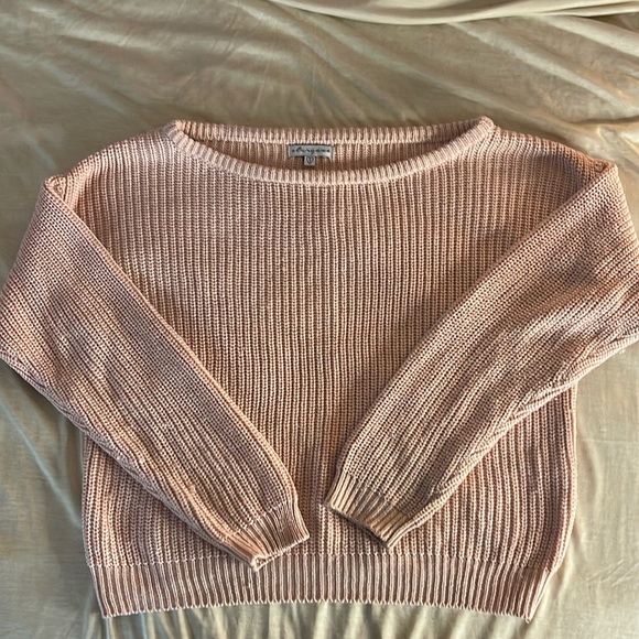 stargaze Sweaters - Stargaze - boatneck soft pink crop sweater - Small